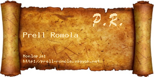 Prell Romola névjegykártya